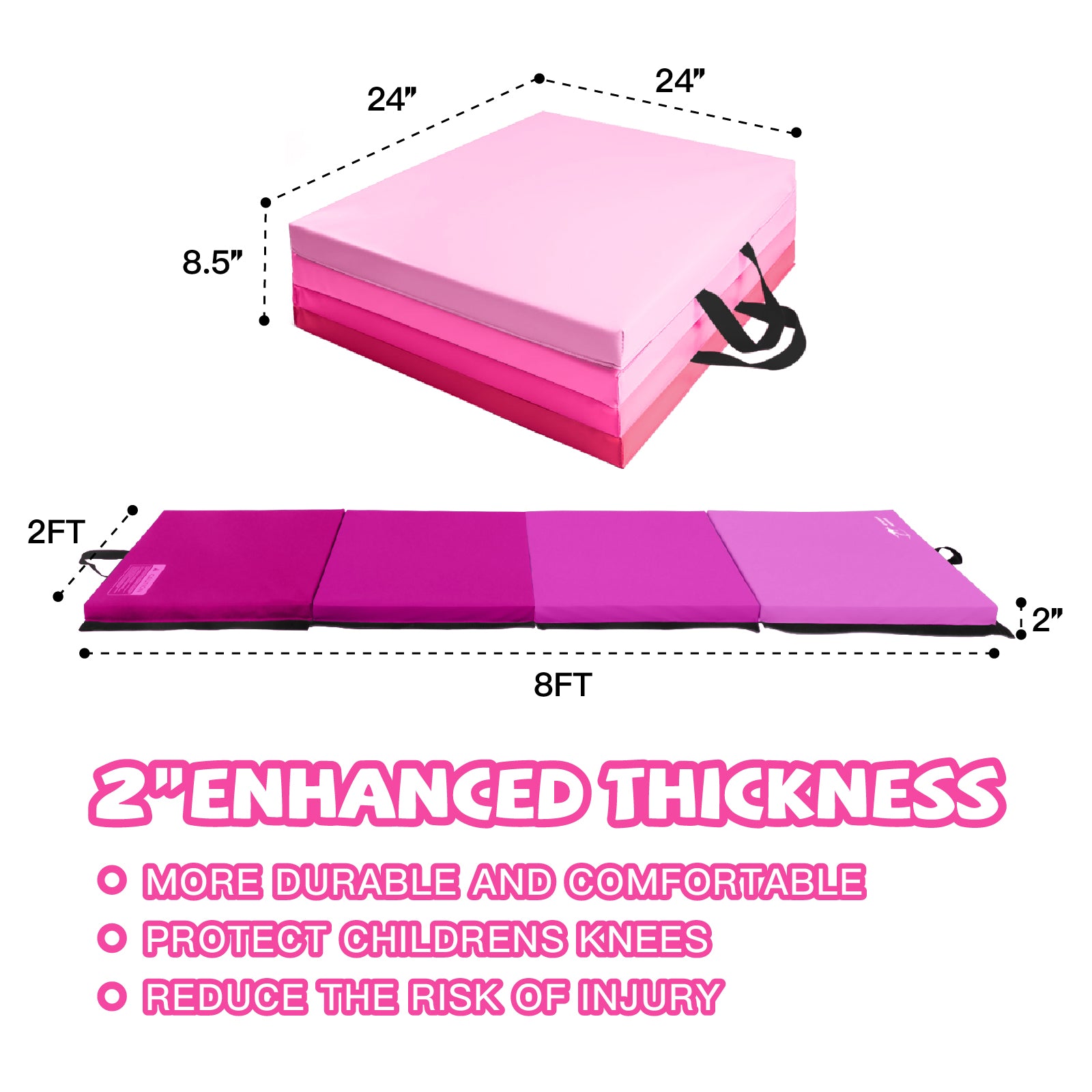 2FT×8FT Safe & Durable Gymnastics Tumbling Mat for Kids