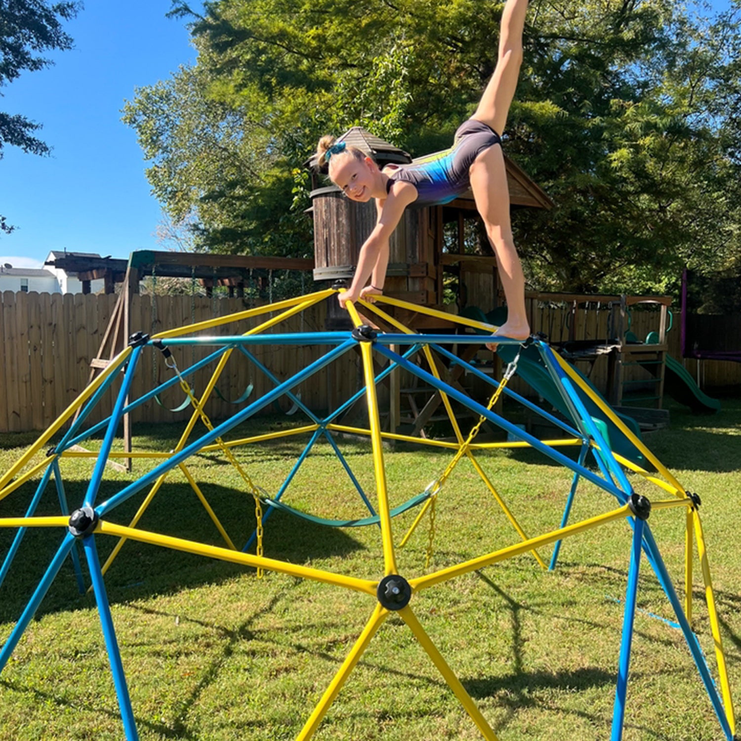 10FT Kids Climbing Dome with Swing